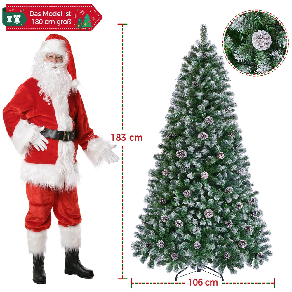 Künstlicher Weihnachtsbaum mit Kiefernzapfen Schneebedeckter Tannenbaum