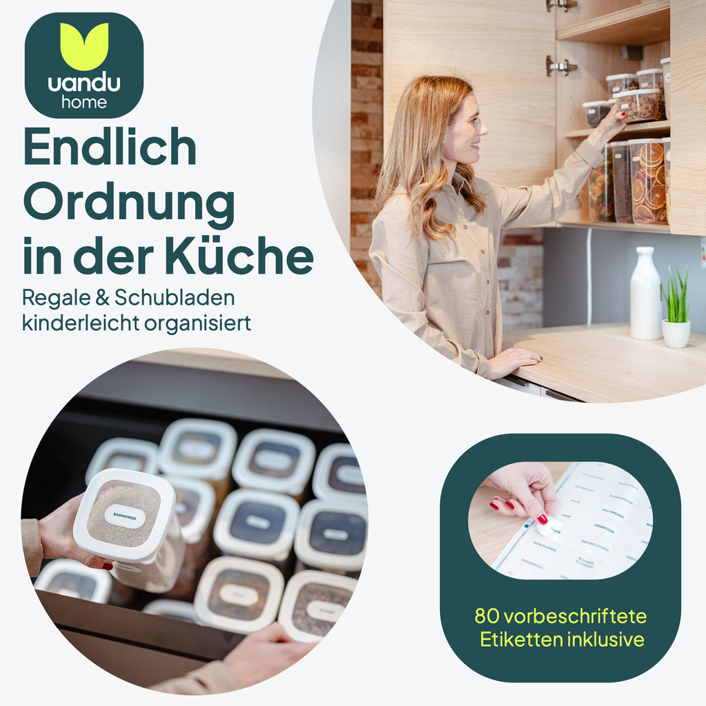 uandu Vorratsdosen mit Deckel luftdicht