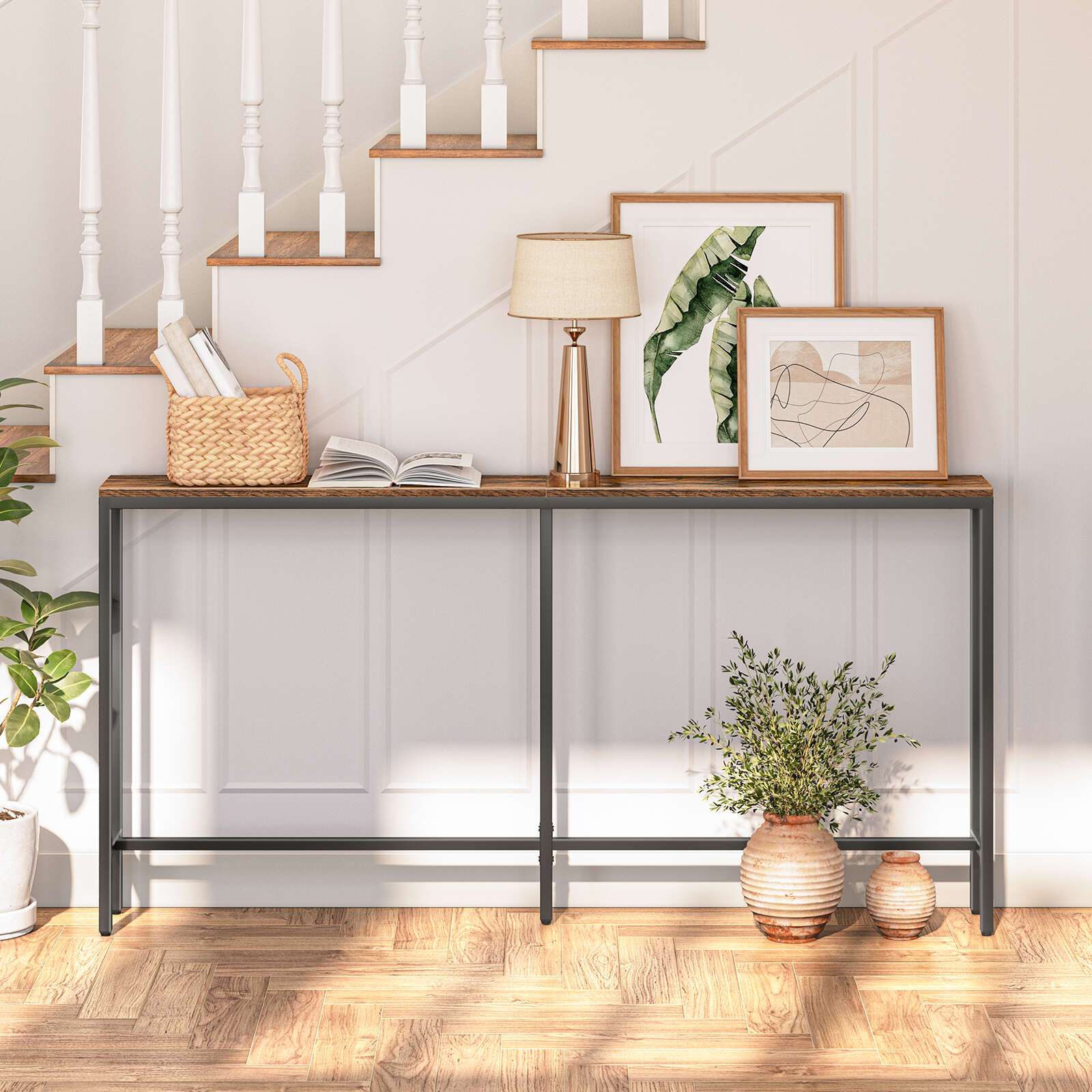 160,02 cm Industrieller Moderner Schmaler Konsolentisch