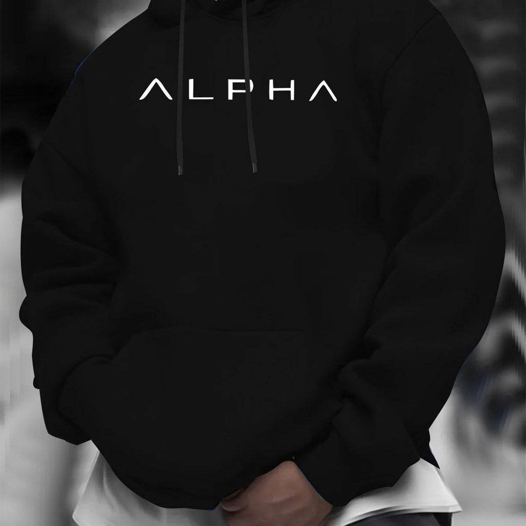 Herren Alpha Grafik Hoodie – Schwerer 400 g/m² langlebiger Stoff