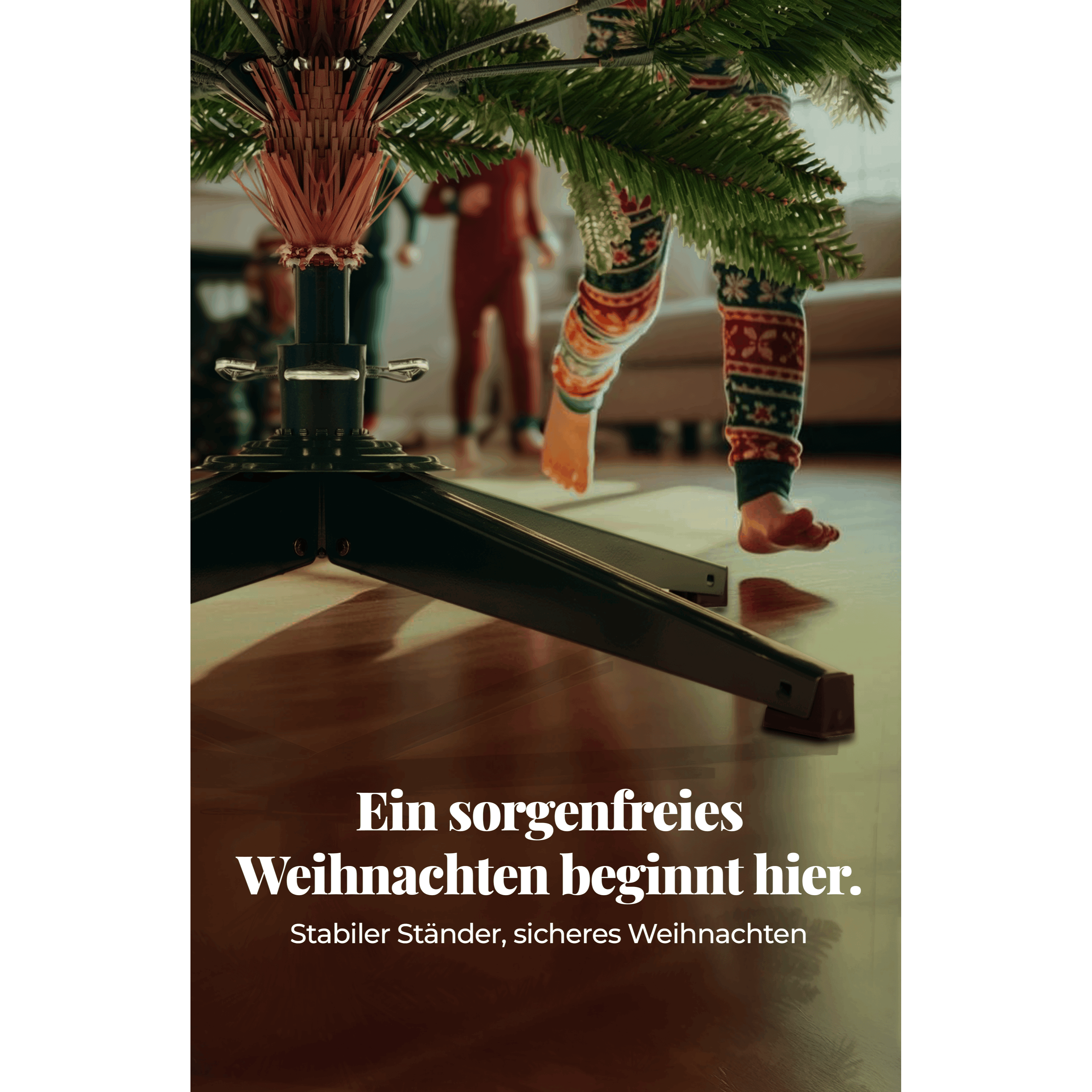 Premium Weihnachtsbaum künstlich 180cm – Nordmanntanne naturgetreu & edel dicht – Luxus Kunsttanne mit Holzständer
