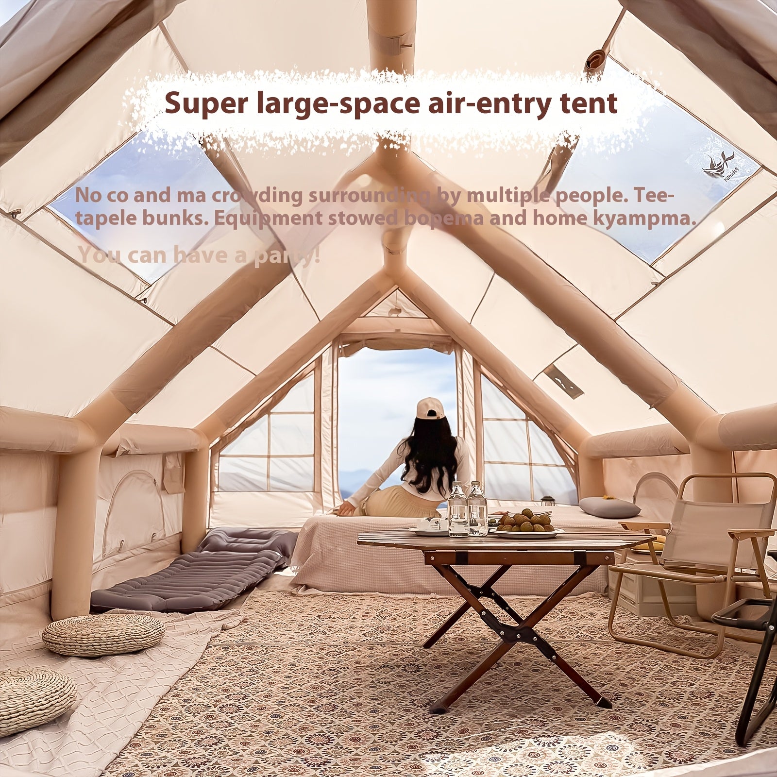 6-Personen XXL Campingzelt aufblasbar