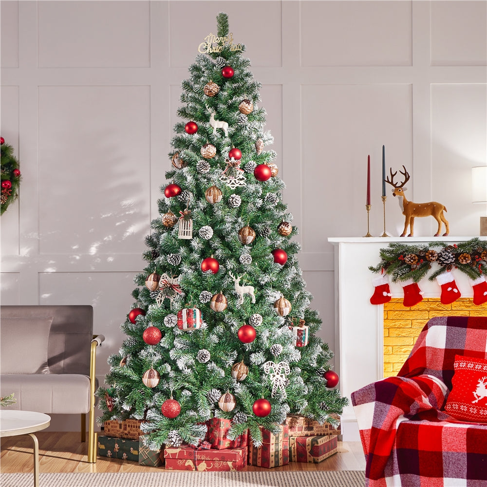 Künstlicher Weihnachtsbaum mit Kiefernzapfen Schneebedeckter Tannenbaum