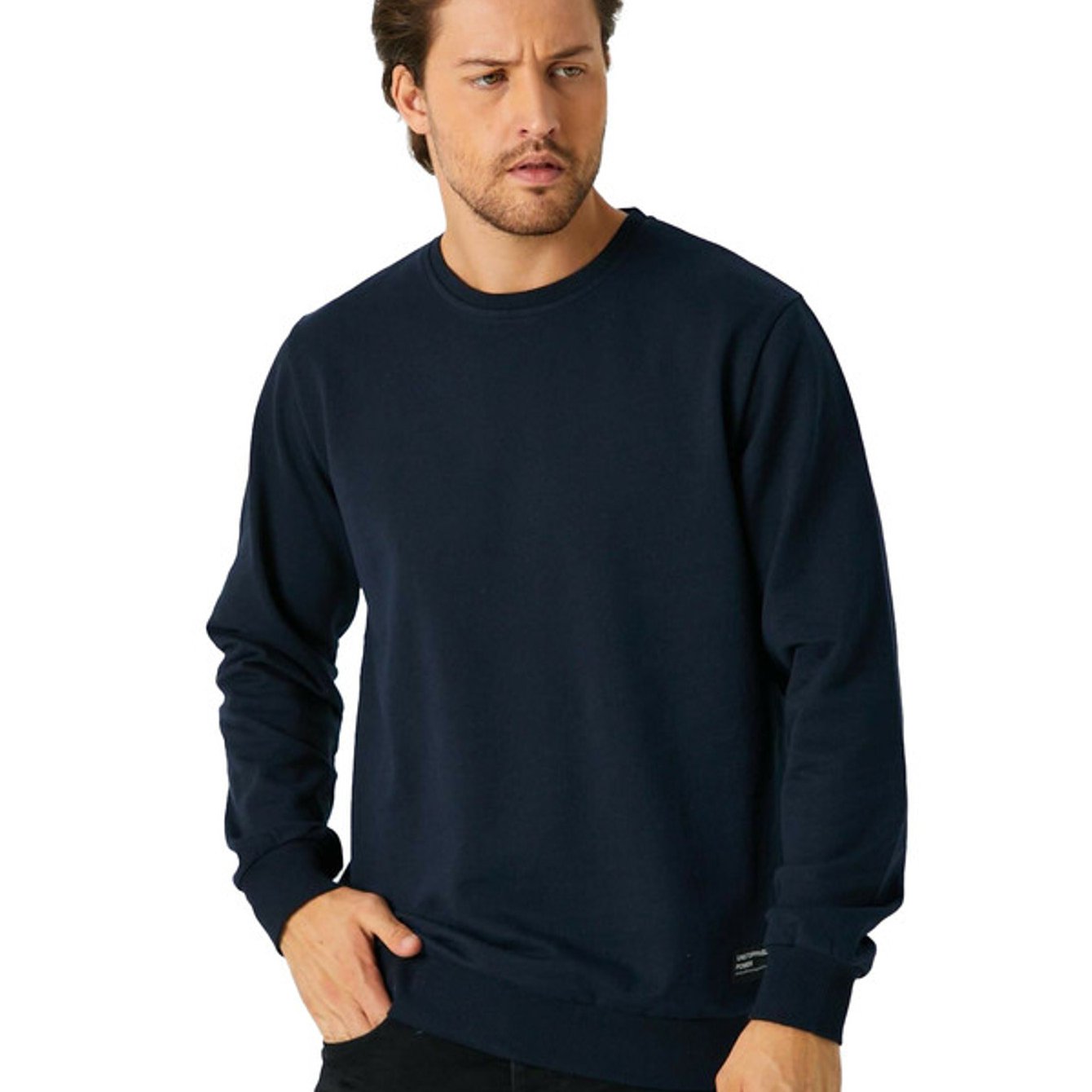 Herren Sweatshirt Klassischer Pullover ohne Kapuze