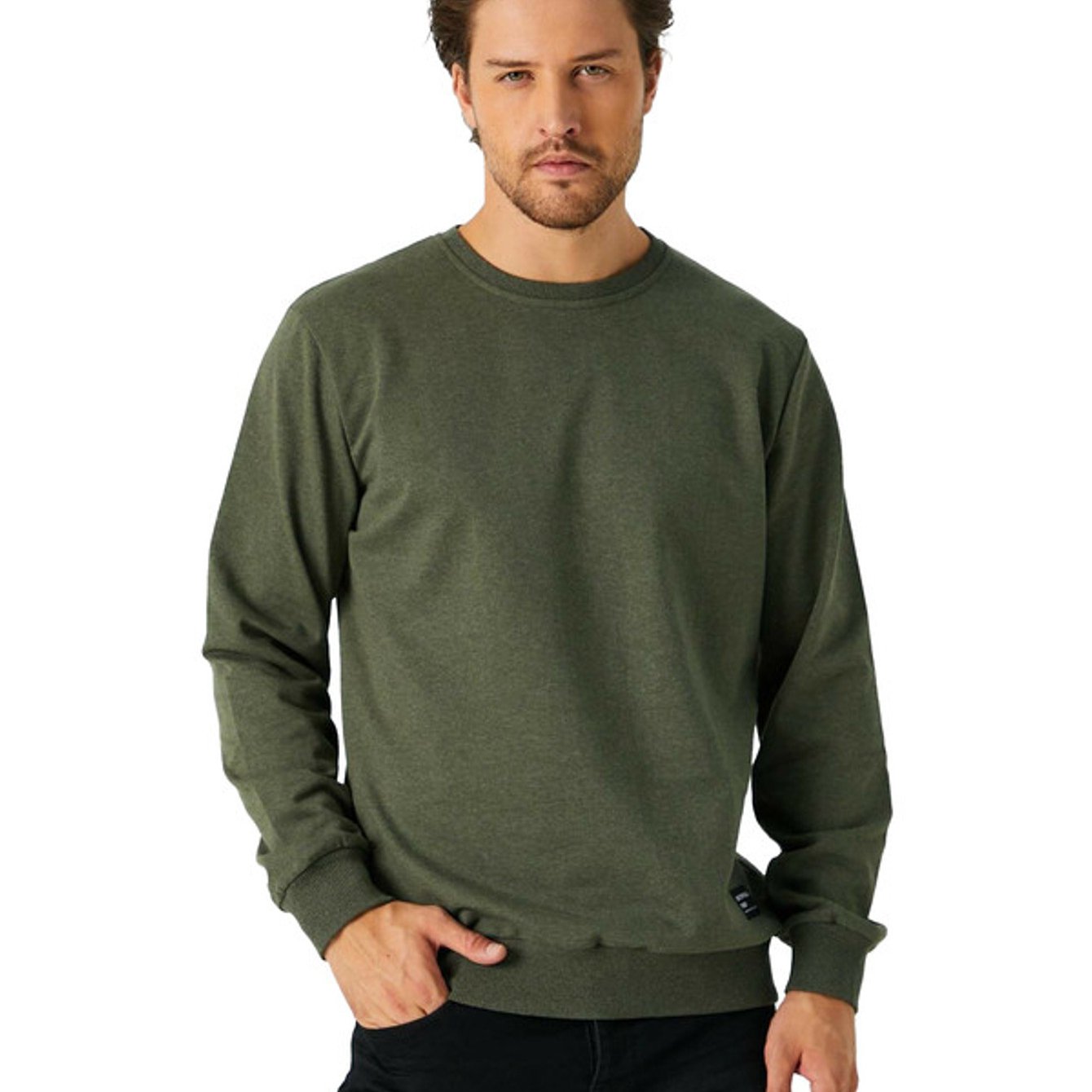 Herren Sweatshirt Klassischer Pullover ohne Kapuze