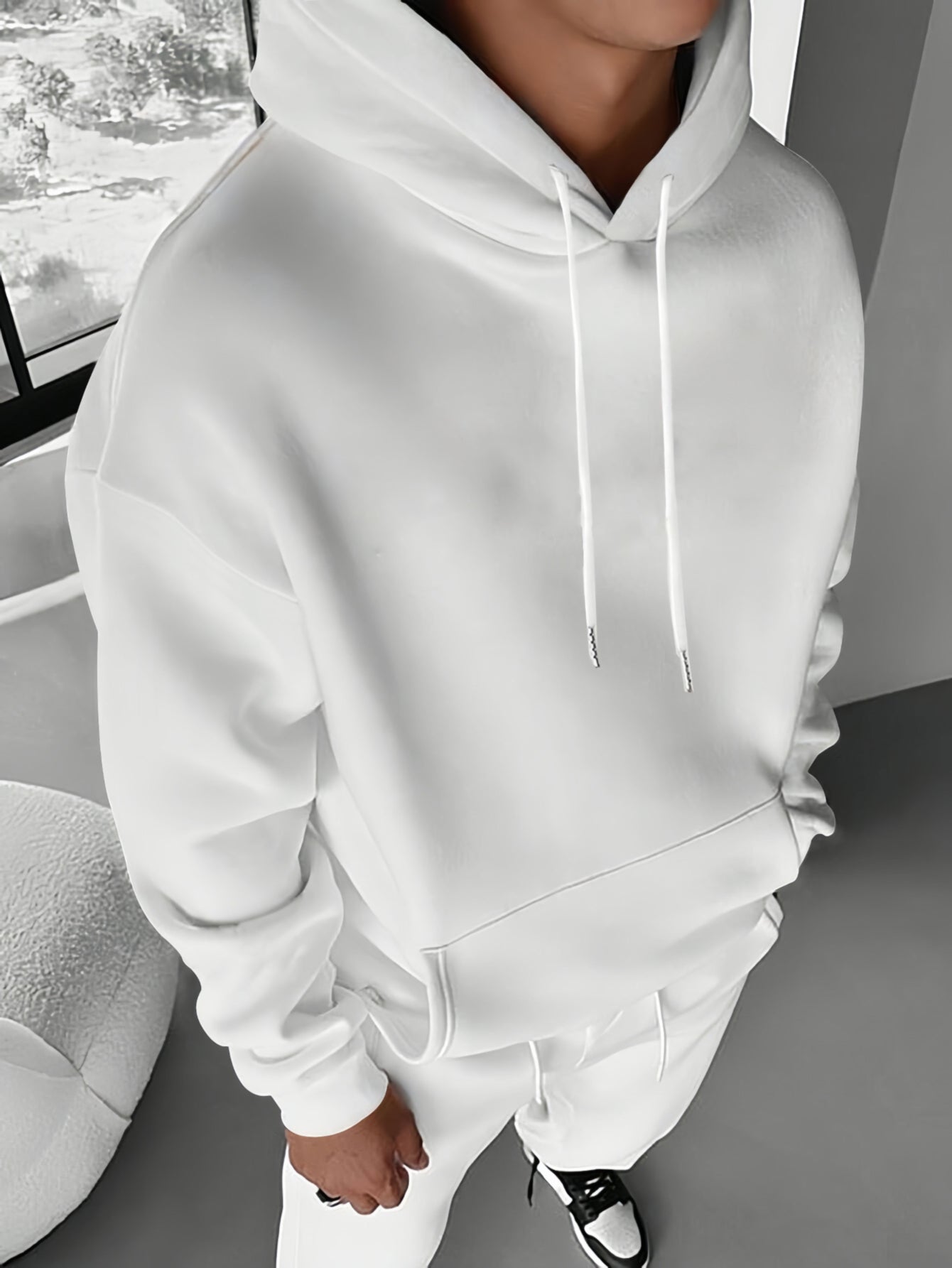 Herren-Los Angeles Grafik-Hoodie - Schwarzer Kapuzenpullover mit kräftiger weißen Schrift