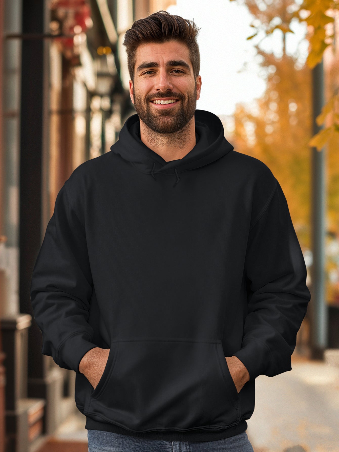 Low-Power bedruckte Kapuzenjacke, lässiges Grafikdesign Pullover mit Kangaroo-Tasche