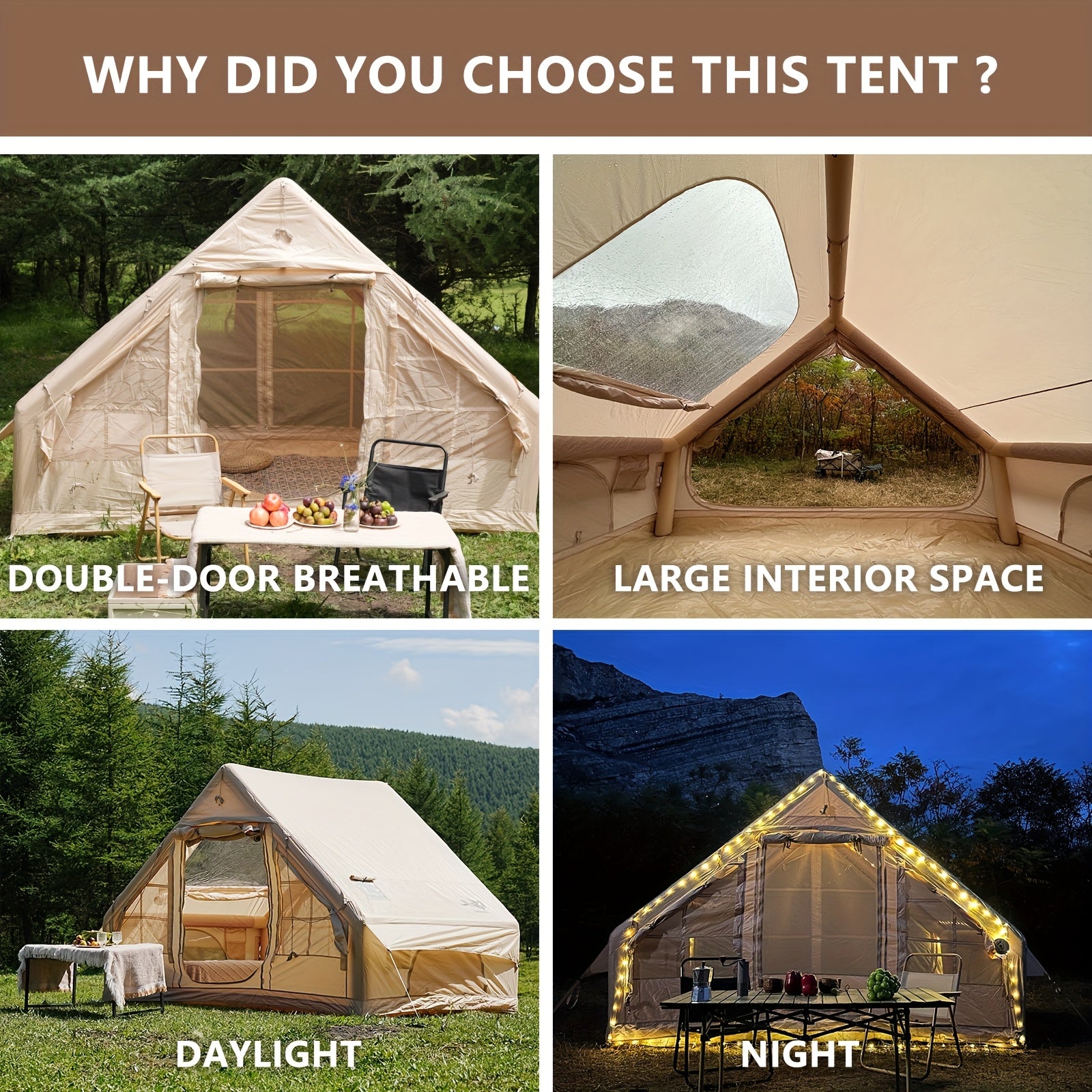 6-Personen XXL Campingzelt aufblasbar