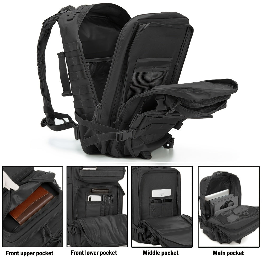 45L schwarzer taktischer Rucksack - langlebiges MOLLE-System