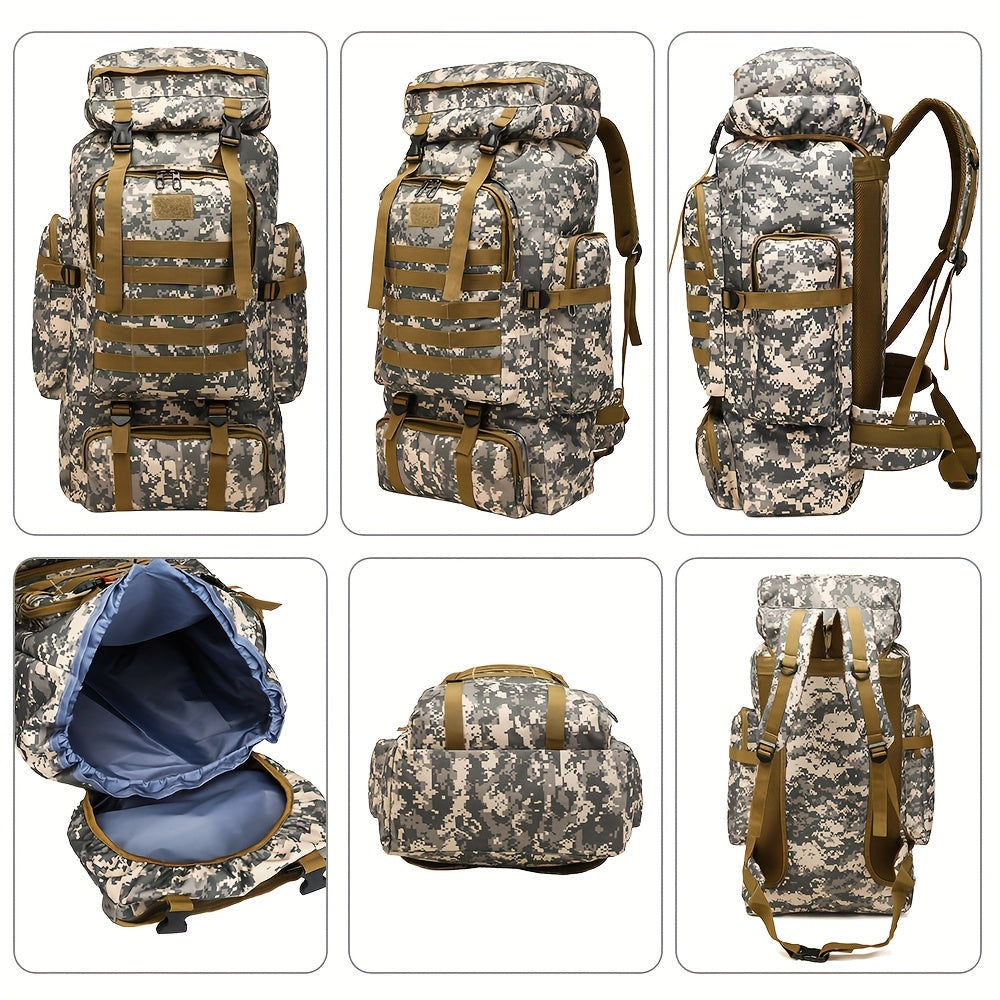 2er Set 80L Taktischer Wanderrucksack Camping Bergsteiger Tasche