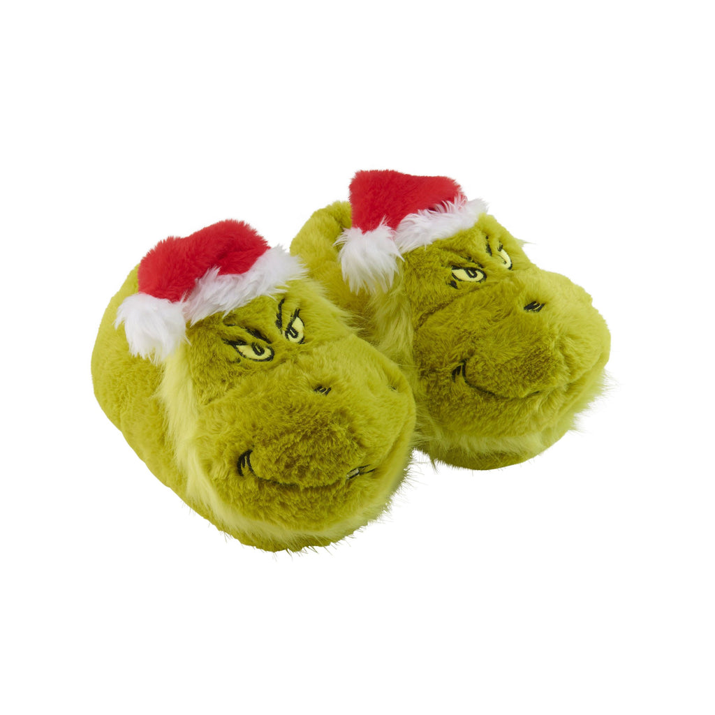 he Grinch 3D Hausschuhe - Plüsch Slipper mit Weihnachtsmütze Pantoffeln