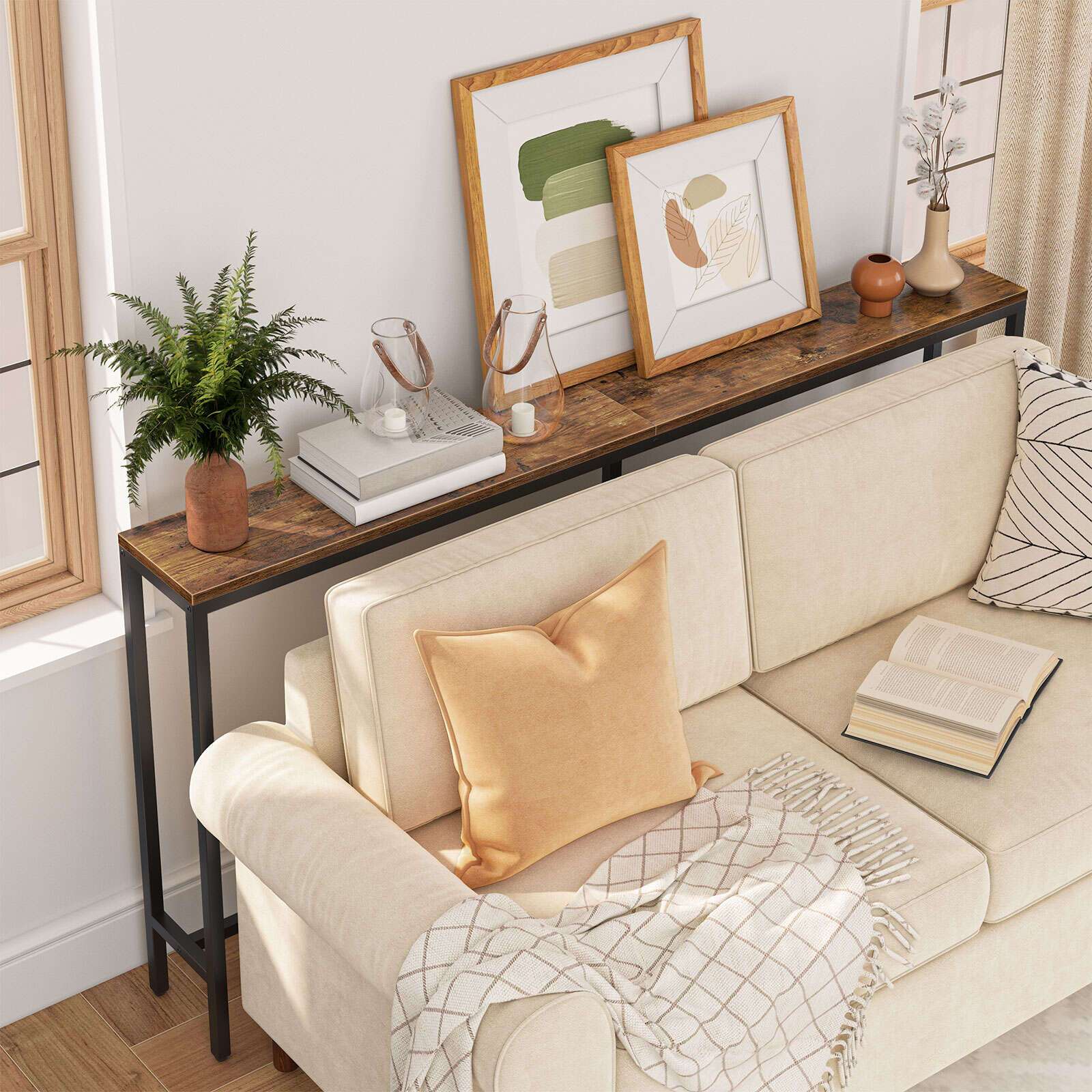 160,02 cm Industrieller Moderner Schmaler Konsolentisch