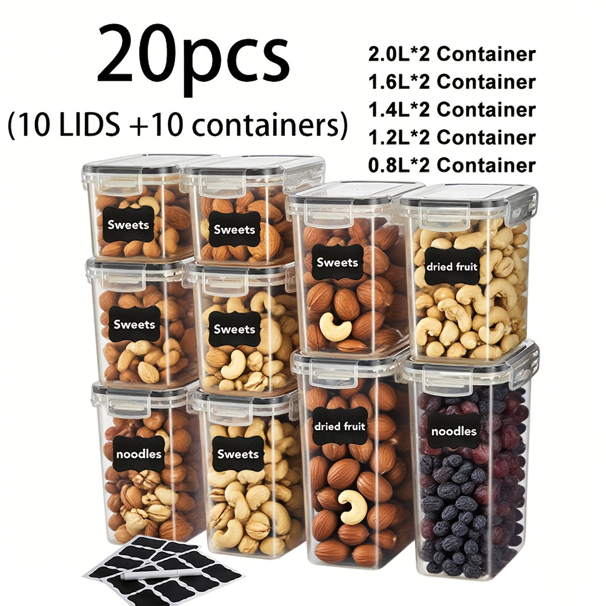 Luftdichte Lebensmittelbehälter mit Deckeln