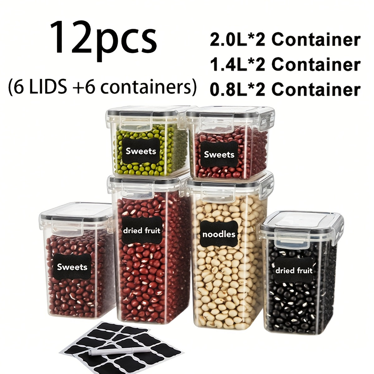 Luftdichte Lebensmittelbehälter mit Deckeln