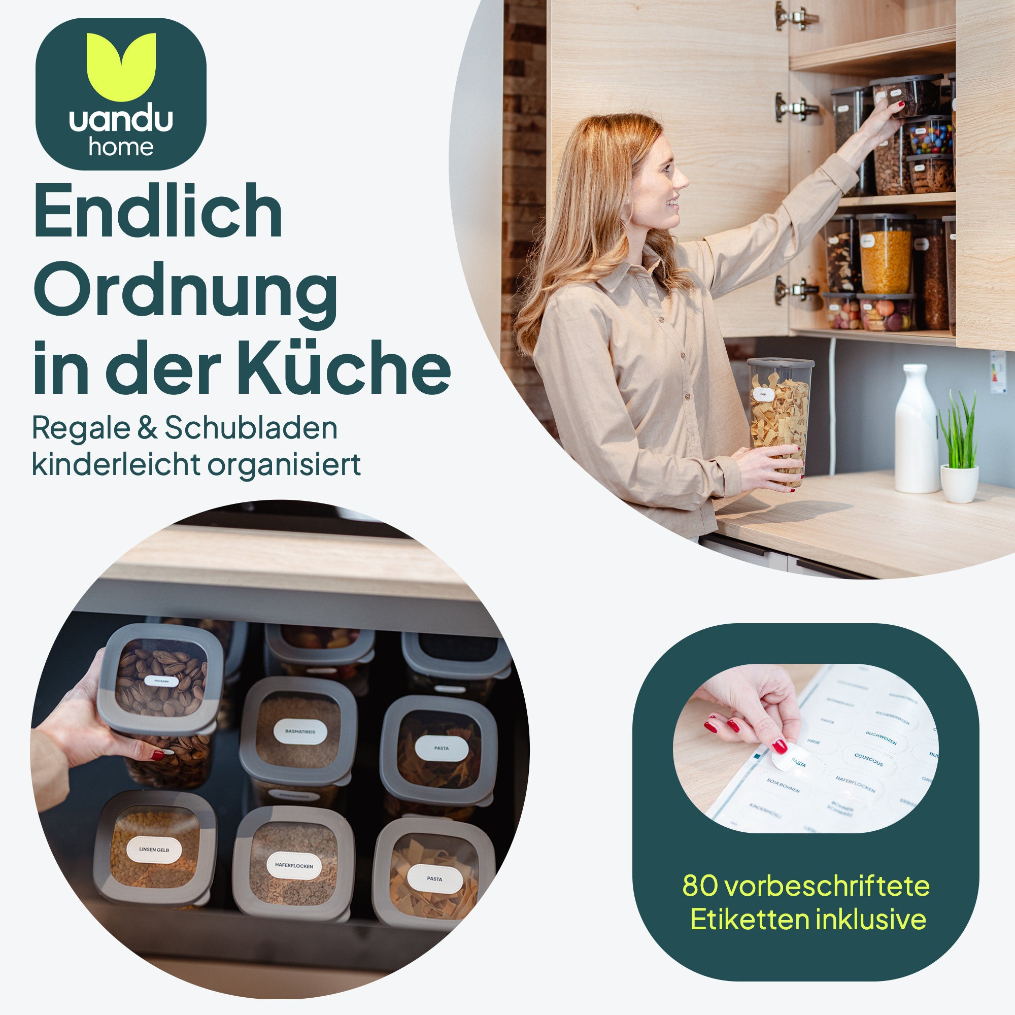 uandu Vorratsdosen mit Deckel luftdicht