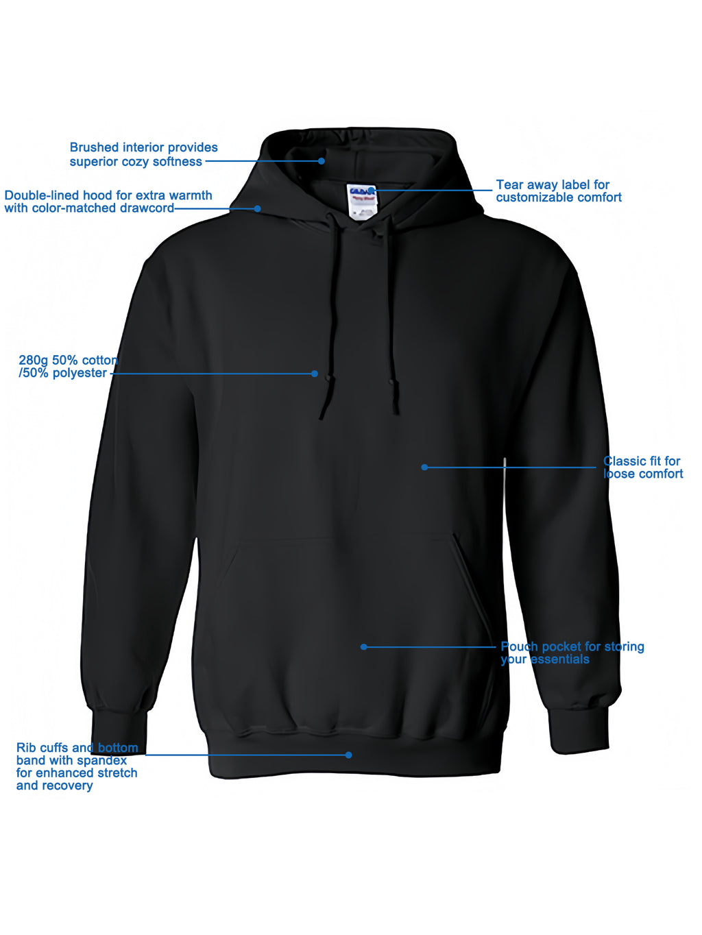 Herren Alpha Grafik Hoodie – Schwerer 400 g/m² langlebiger Stoff