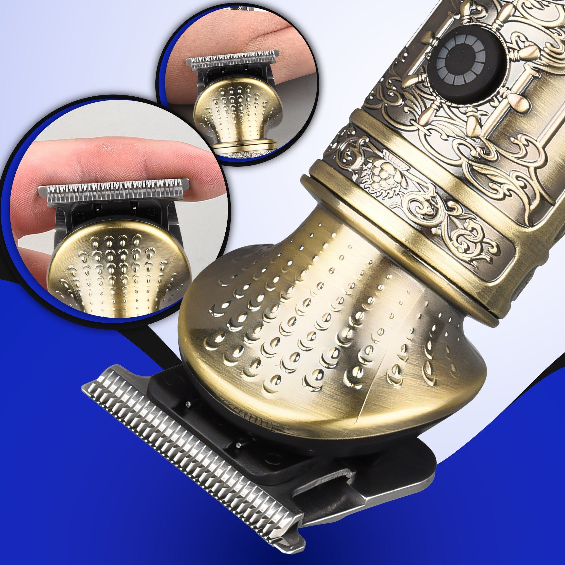 Haar- und Barttrimmer 6 In 1 Rasierer und Trimmer mit 6 Aufsätzen und 10 Distanz-Kämmen