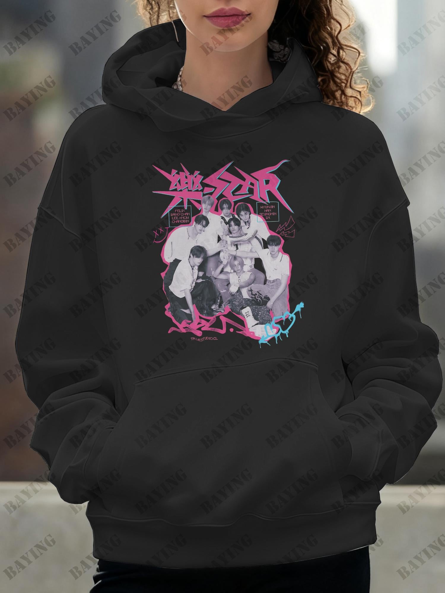 ROCKSTAR Stray s Konzert Sweatshirt für Männer Frauen mit Kangaroo-Tasche Unisex Hoodie