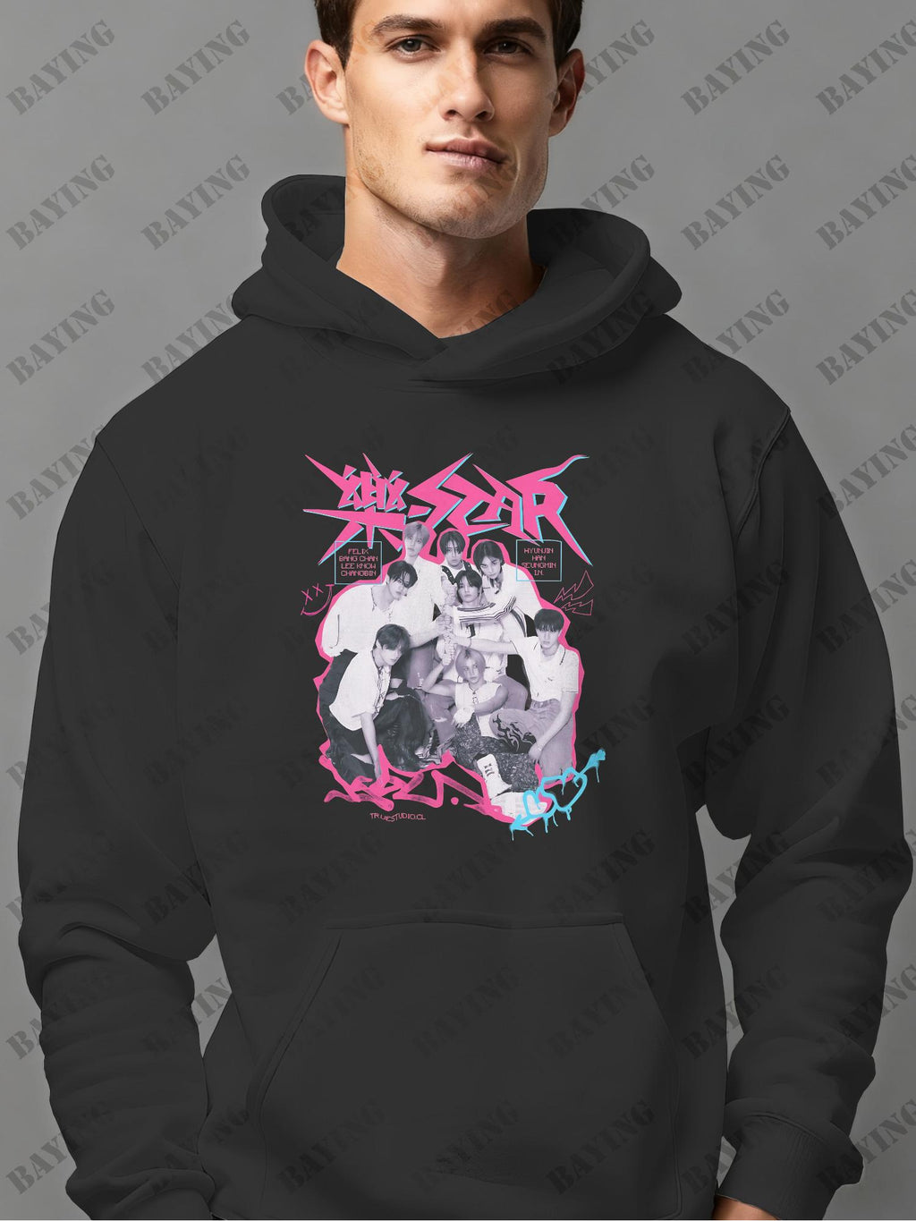ROCKSTAR Stray s Konzert Sweatshirt für Männer Frauen mit Kangaroo-Tasche Unisex Hoodie