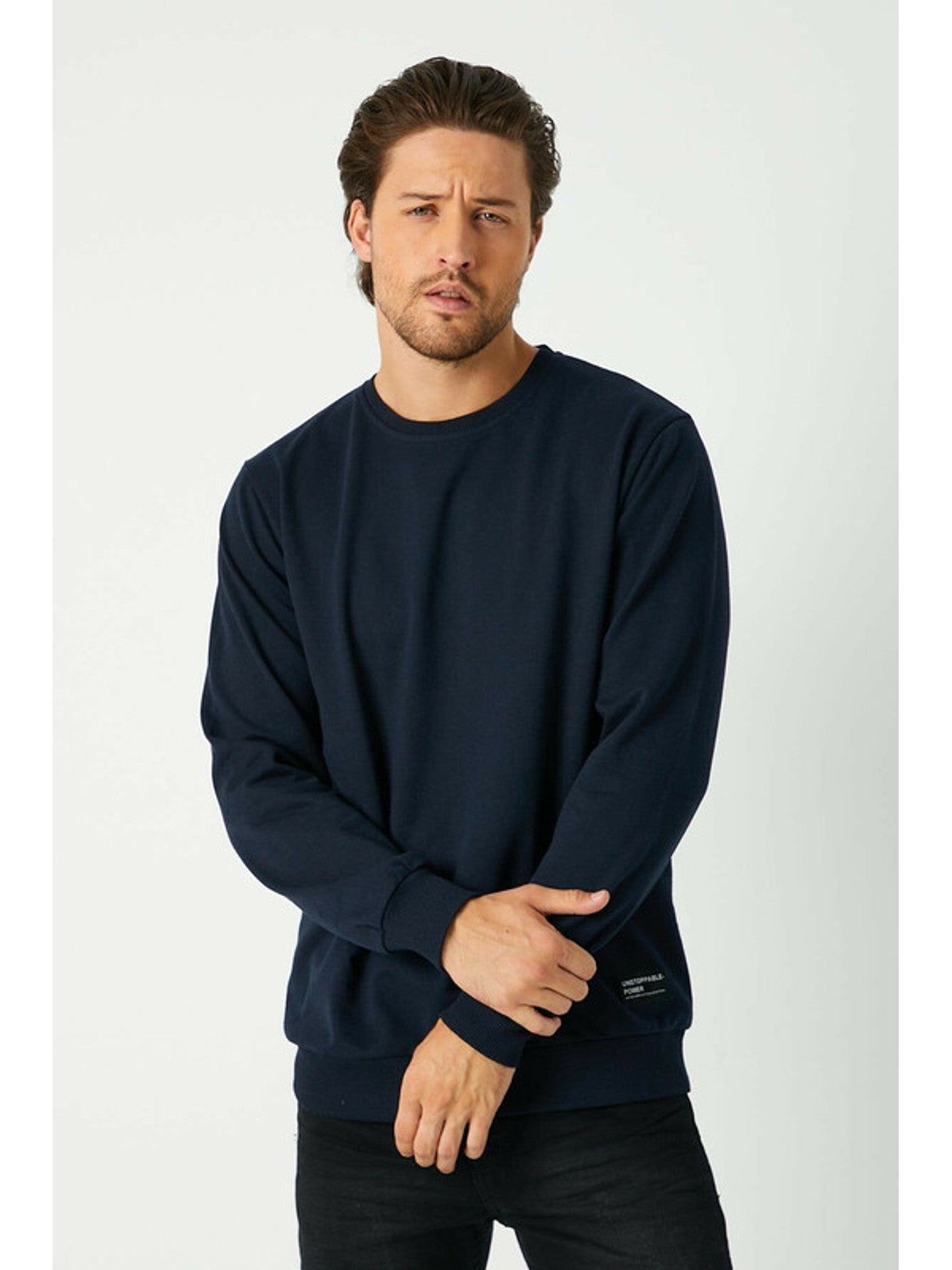 Herren Sweatshirt Klassischer Pullover ohne Kapuze