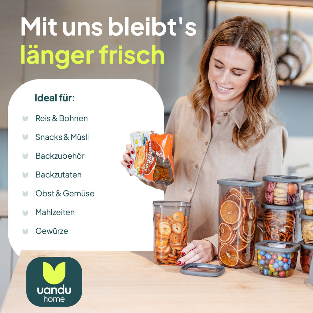 uandu Vorratsdosen mit Deckel luftdicht