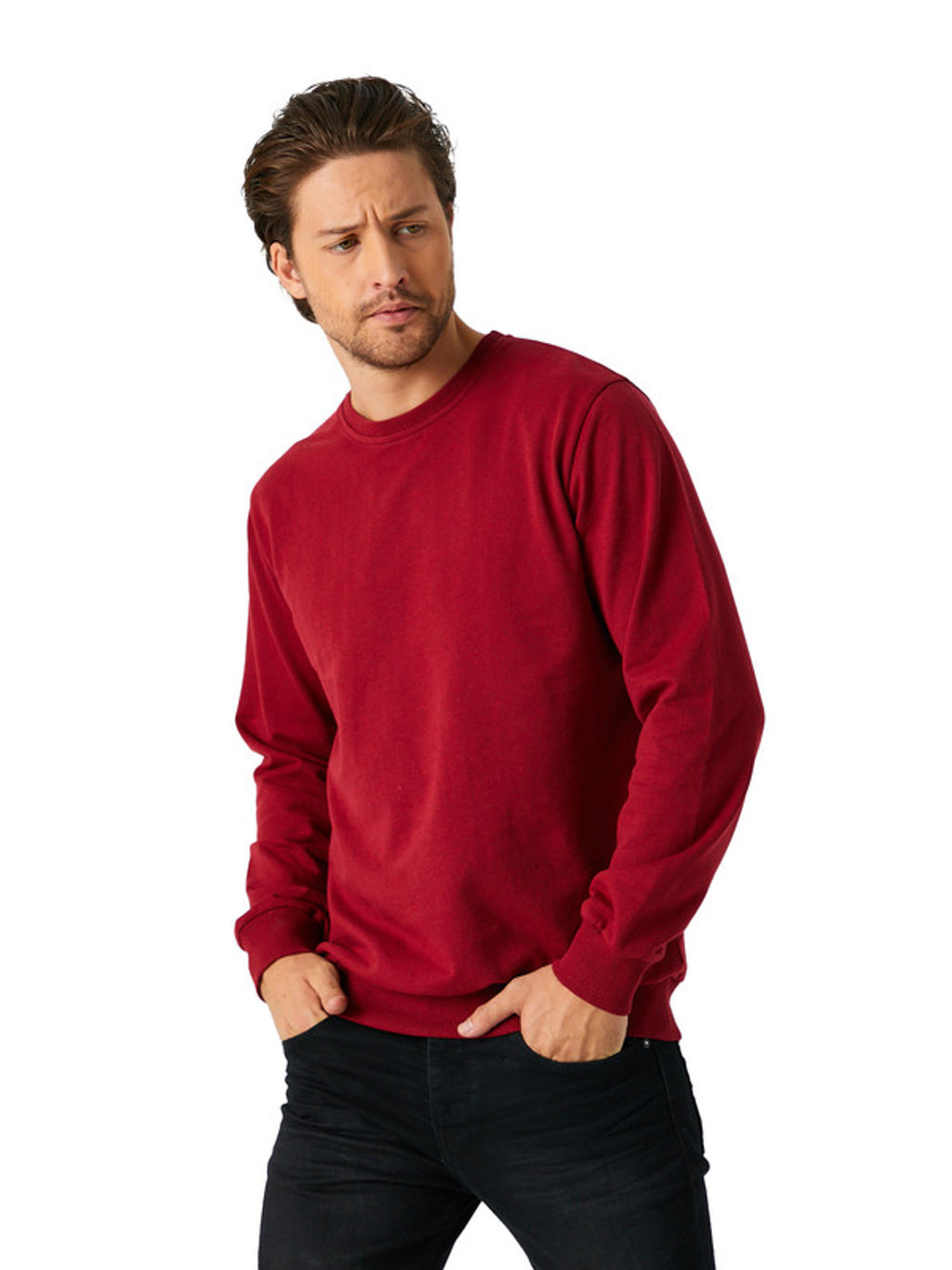 Herren Sweatshirt Klassischer Pullover ohne Kapuze