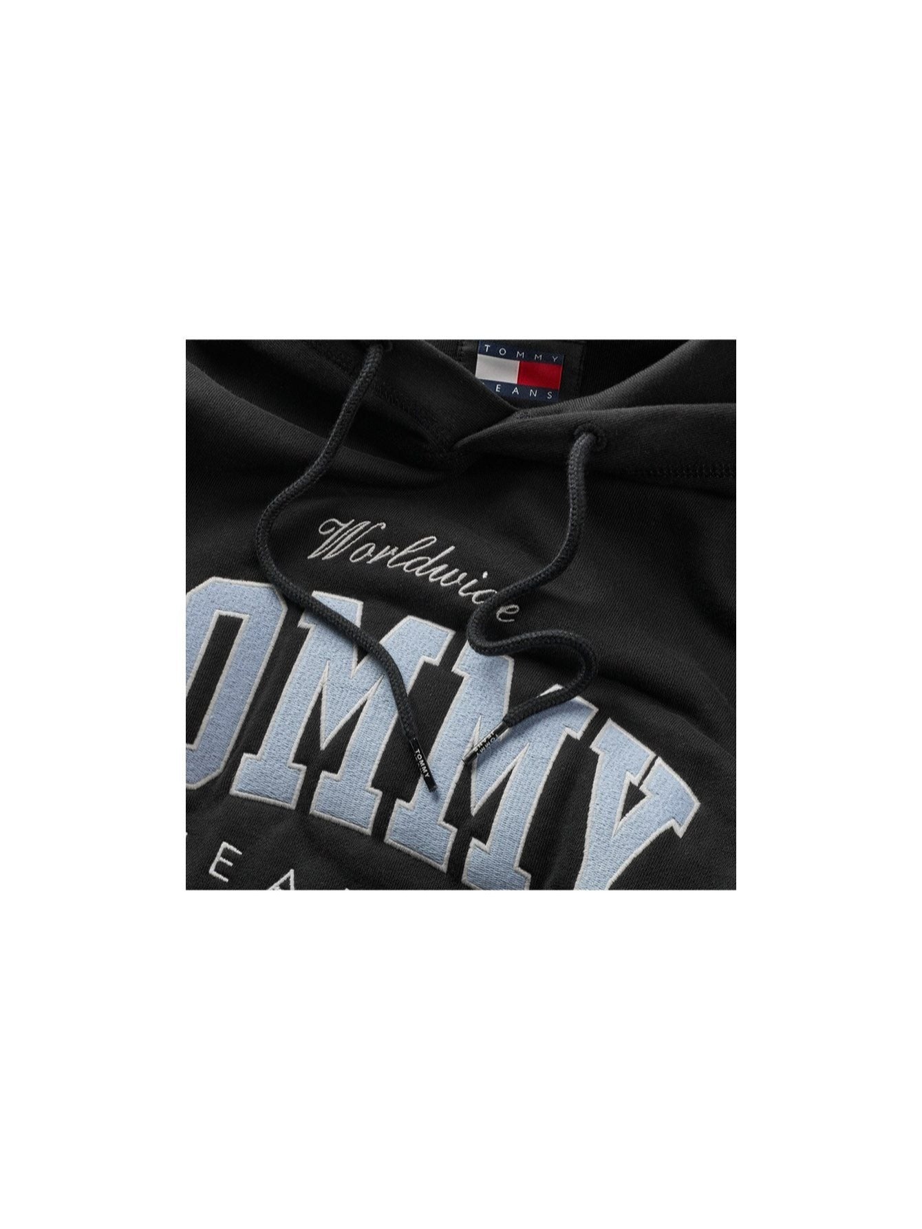 Tommy Jeans Herren Kapuzenpullover Schwarz mit Kangaroo-Tasche DM0DM18401-BDS