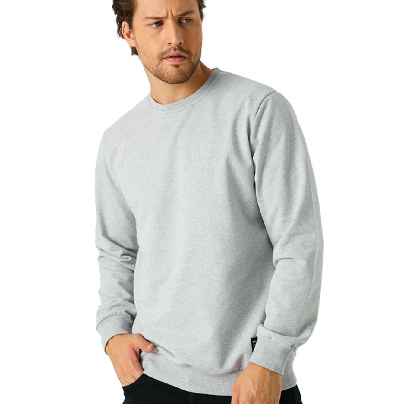 Herren Sweatshirt Klassischer Pullover ohne Kapuze