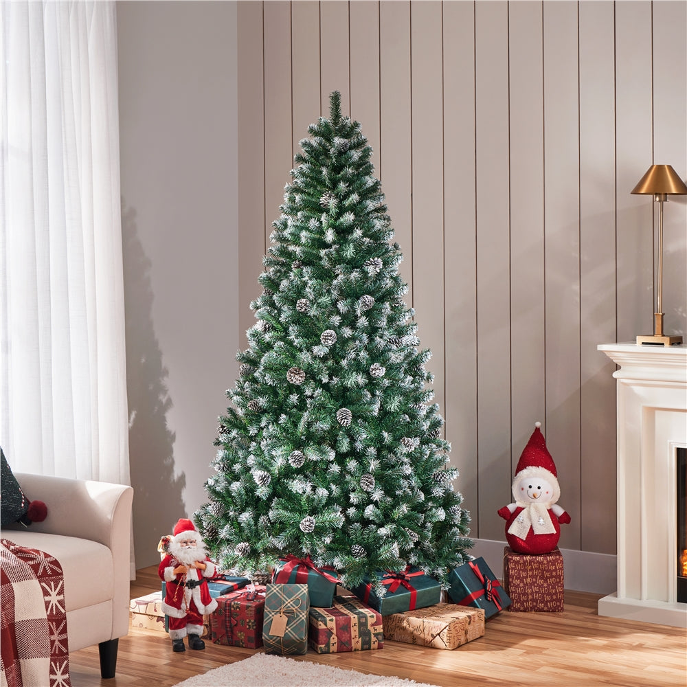 Künstlicher Weihnachtsbaum mit Kiefernzapfen Schneebedeckter Tannenbaum