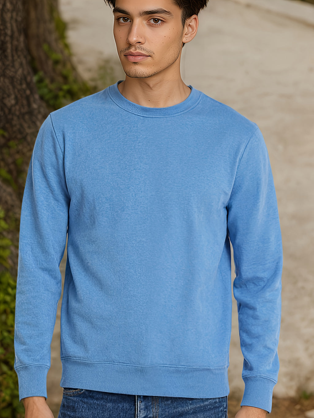 Herren-Sweatshirt mit Rundhalsausschnitt