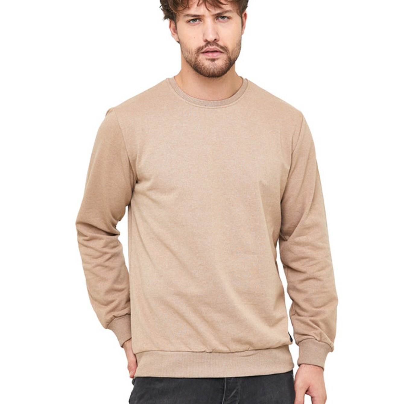 Herren Sweatshirt Klassischer Pullover ohne Kapuze