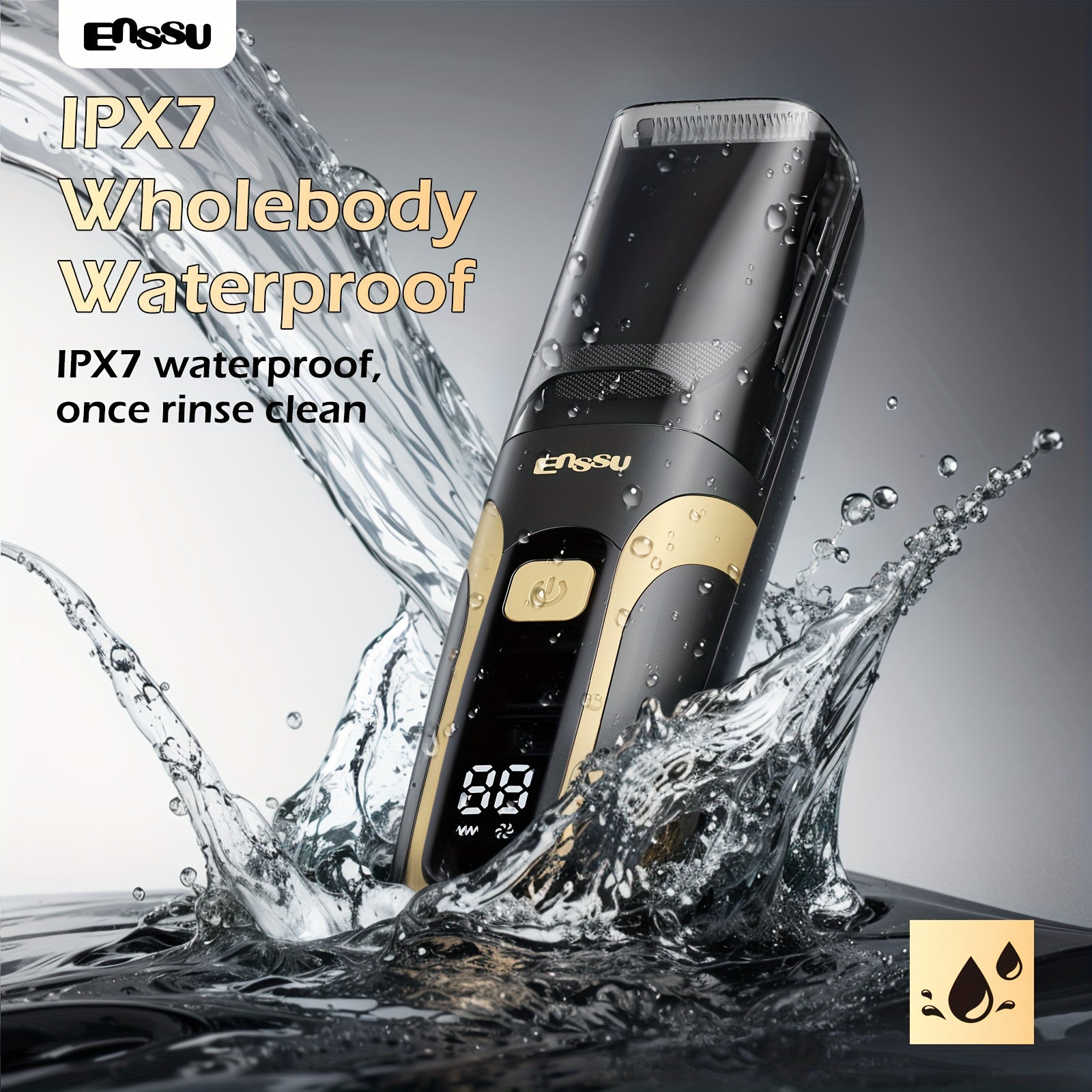 Enssu Herren Profi-Haarschneider mit Selbstreinigungssystem