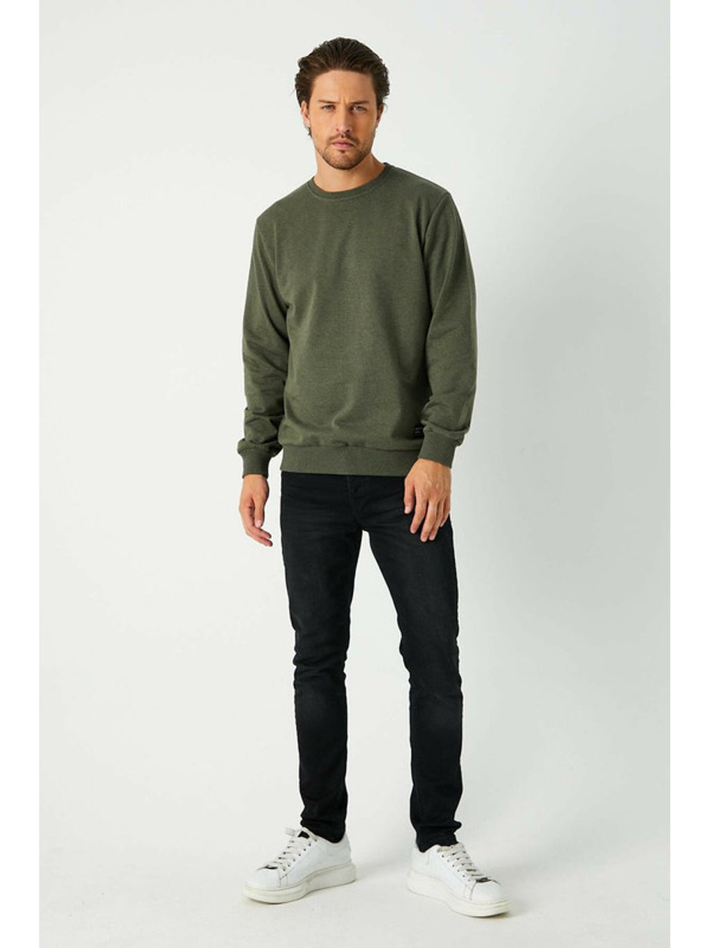 Herren Sweatshirt Klassischer Pullover ohne Kapuze