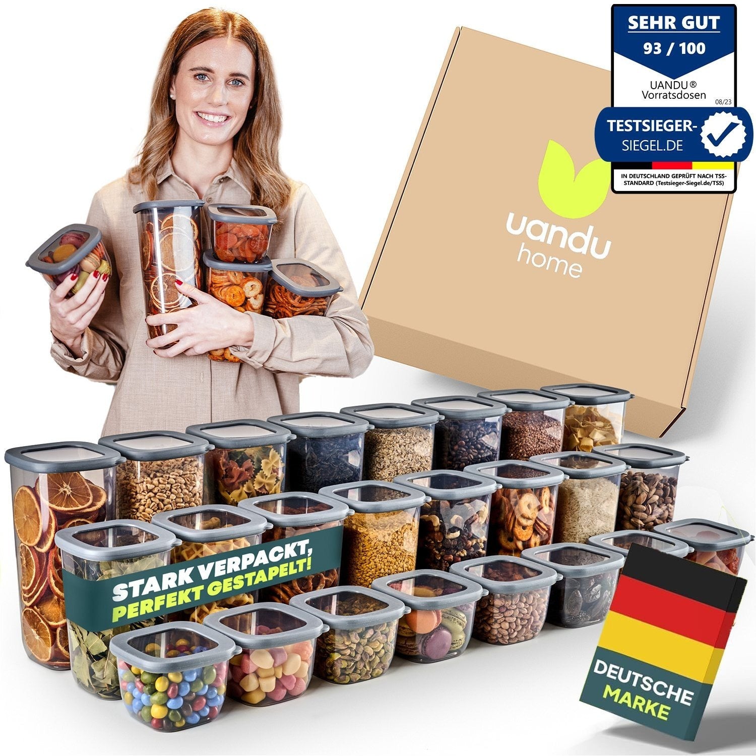 uandu Vorratsdosen mit Deckel luftdicht