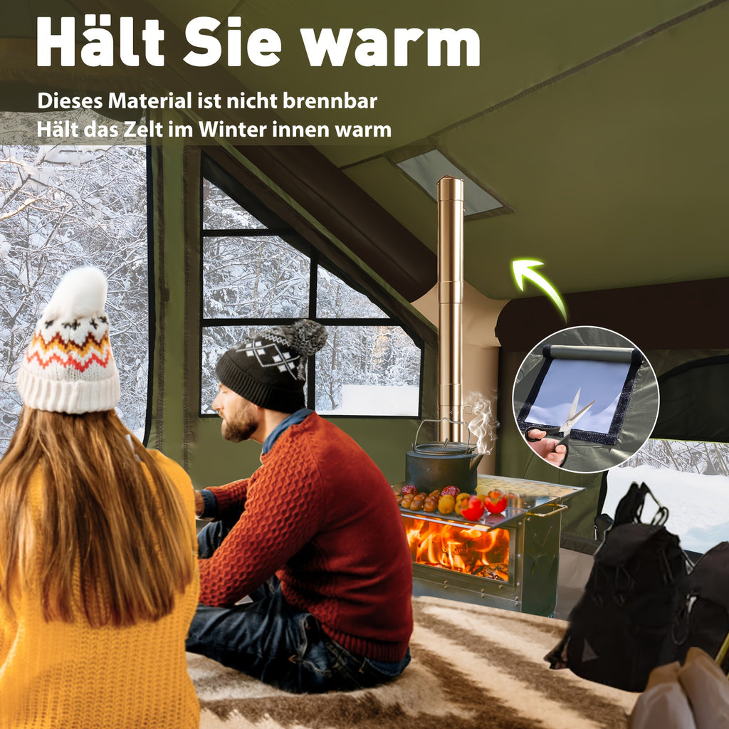 6-10 Personen Militärgrünes Aufblasbares Zelt für Outdoor-Camping – Extra Großer Raum