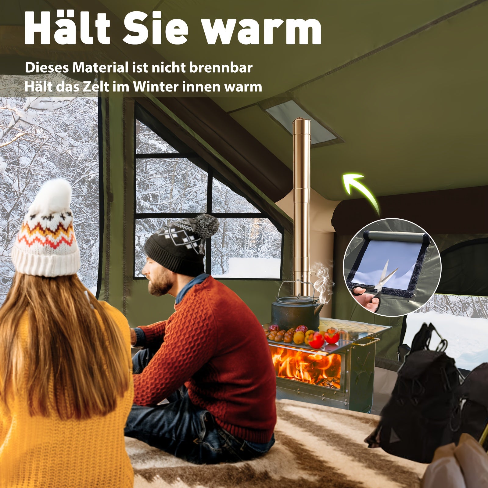 6-10 Personen Militärgrünes Aufblasbares Zelt für Outdoor-Camping – Extra Großer Raum