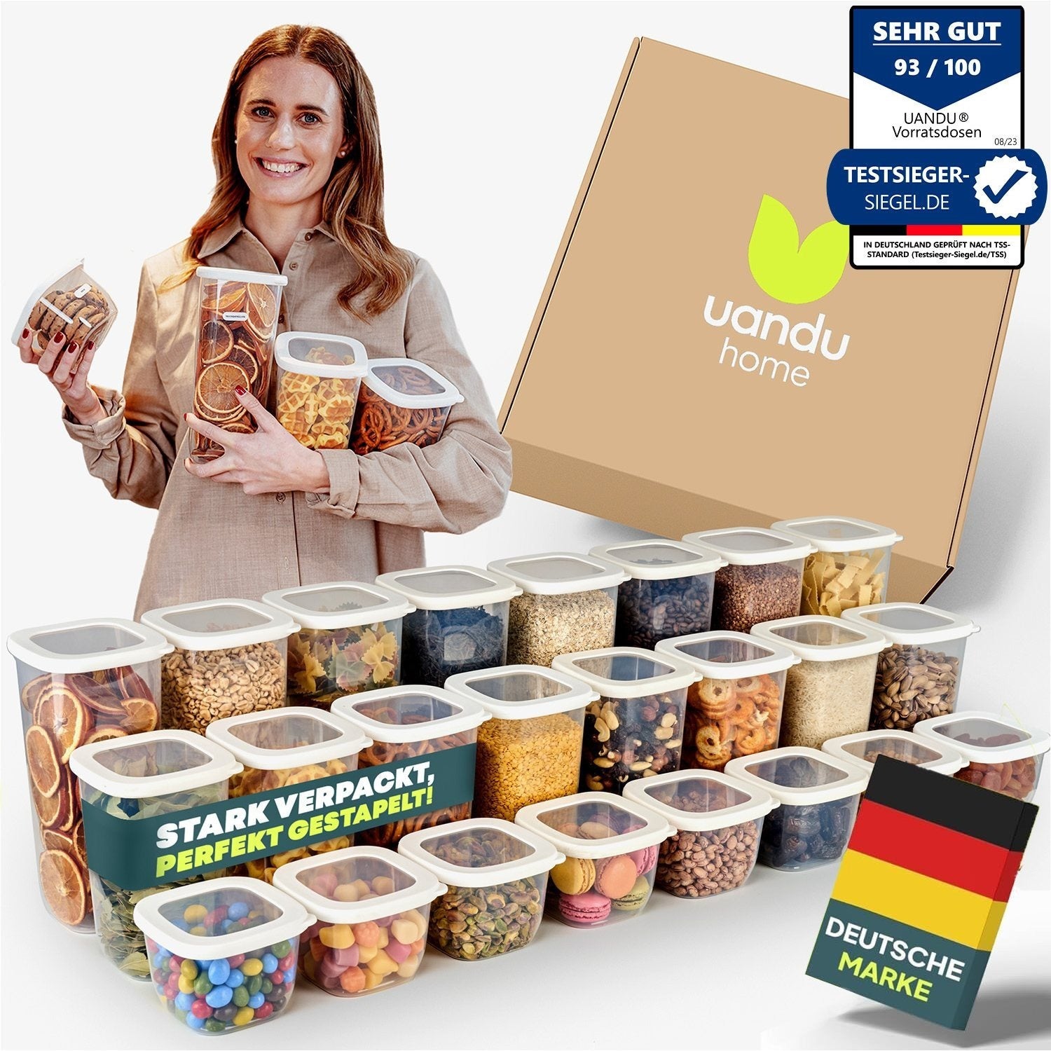 uandu Vorratsdosen mit Deckel luftdicht