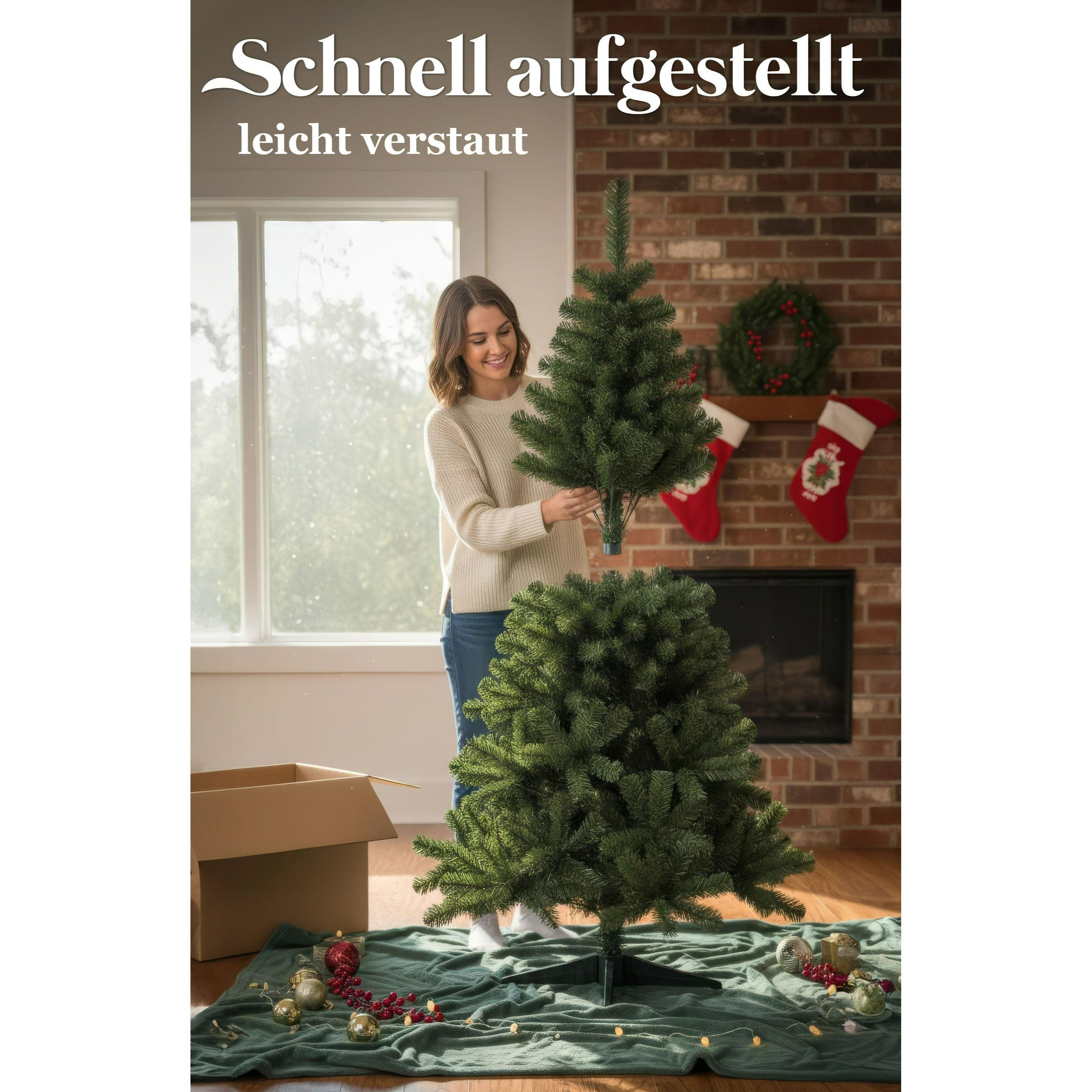 Künstlicher PVC-Weihnachtsbaum, 180 cm, Grün