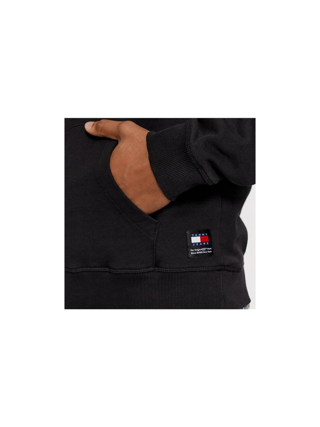 Tommy Jeans Herren Kapuzenpullover Schwarz mit Kangaroo-Tasche DM0DM18401-BDS