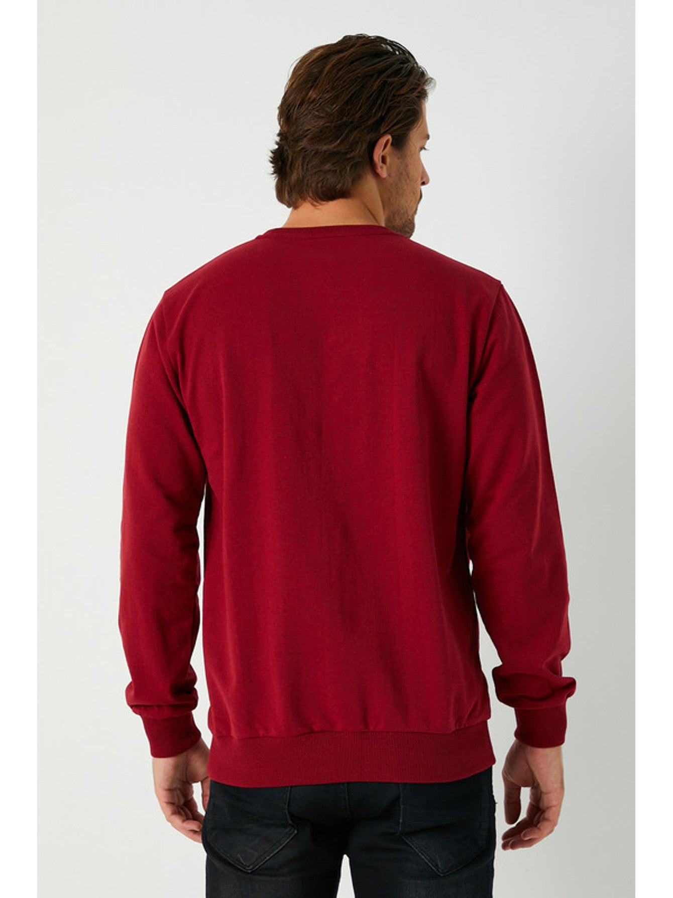 Herren Sweatshirt Klassischer Pullover ohne Kapuze