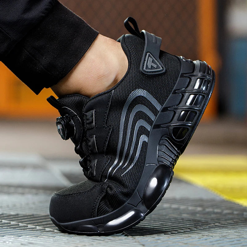 Sicherheitsschuhe mit Drehknopf für Herren, stoß- und stoßfeste Arbeitsschuhe