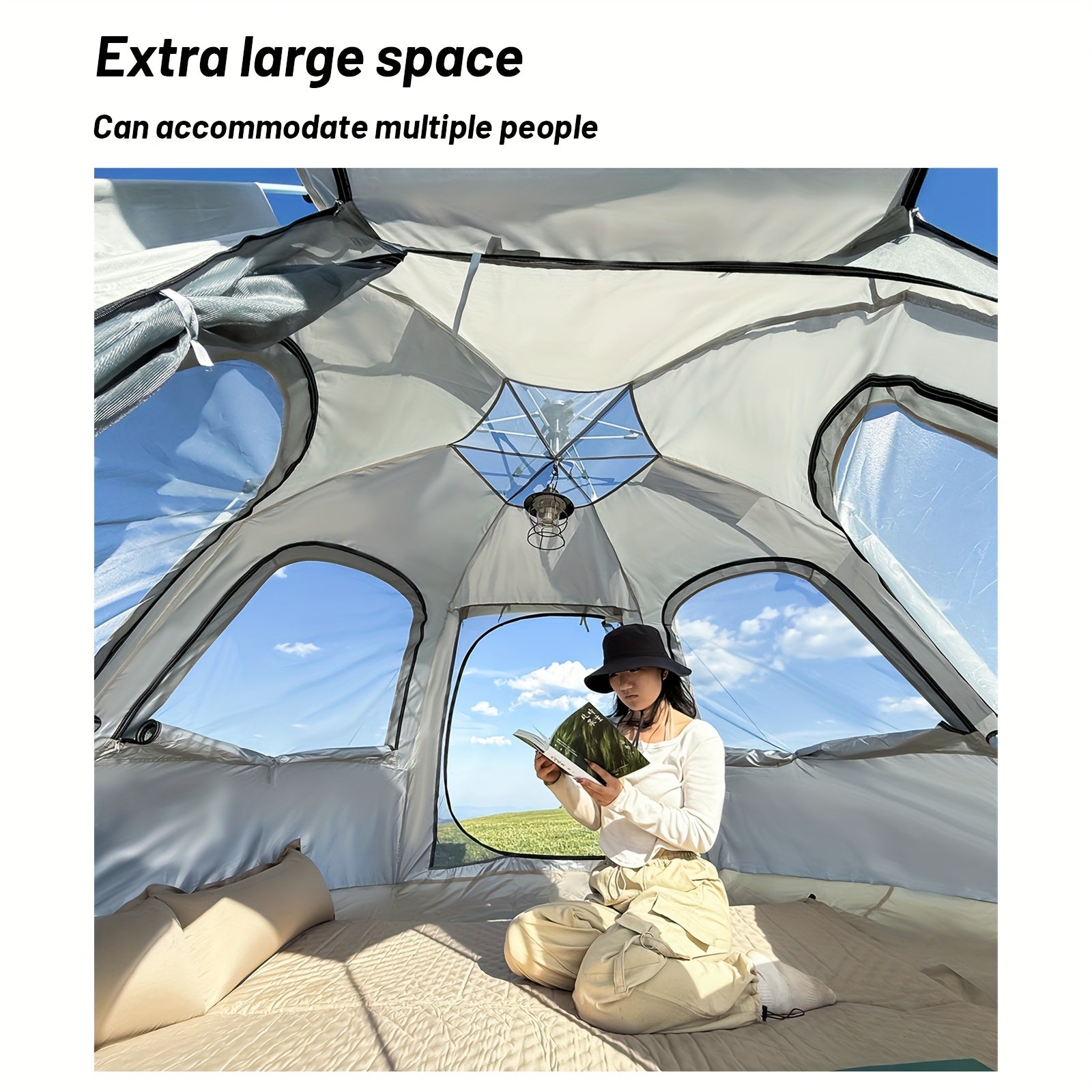 4-6-Personen Pop-Up-Camping-Zelt - Leichtgewichtiges, portables Outdoor-Zelt