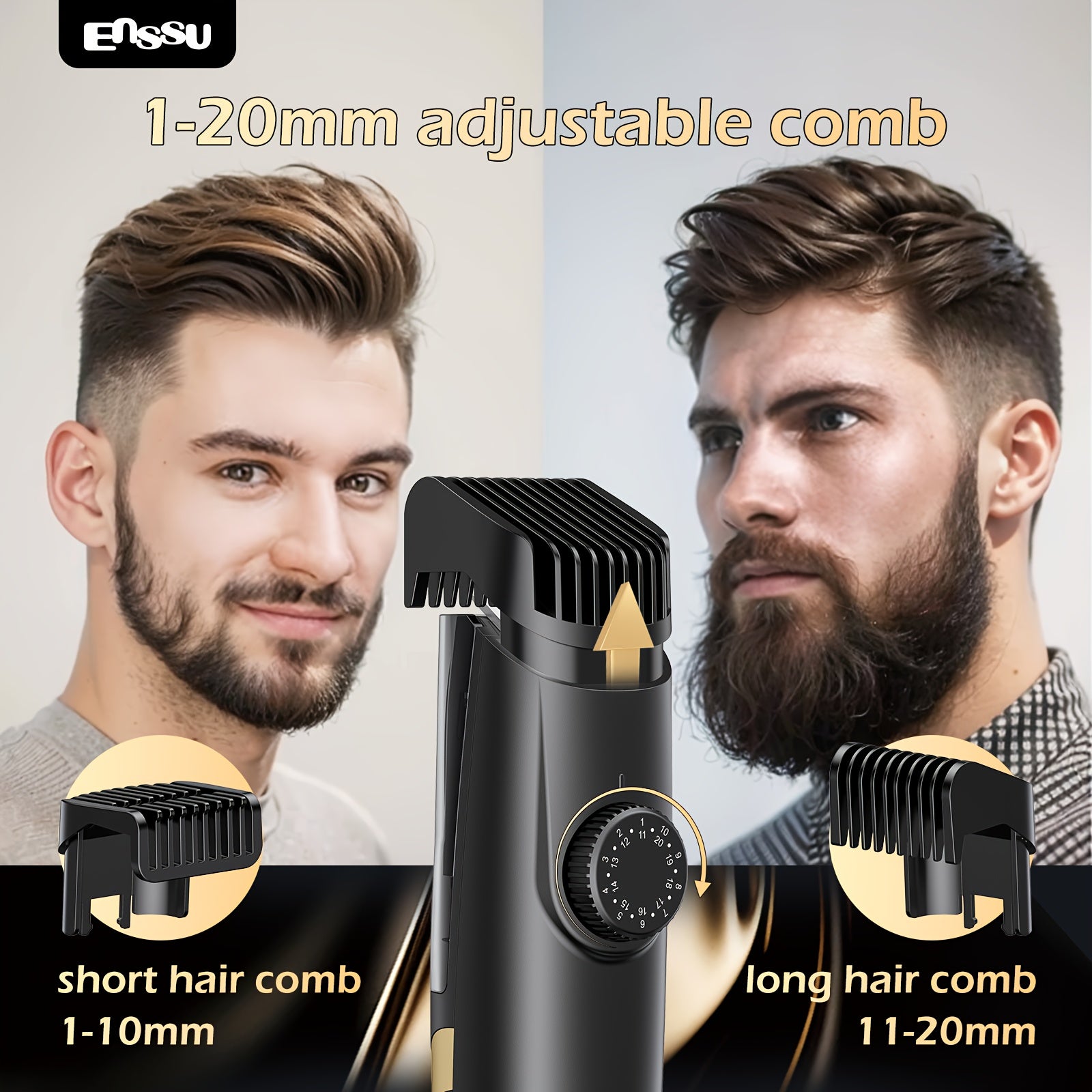 Enssu Herren Profi-Haarschneider mit Selbstreinigungssystem