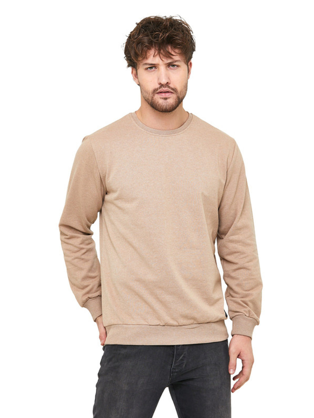 Herren Sweatshirt Klassischer Pullover ohne Kapuze