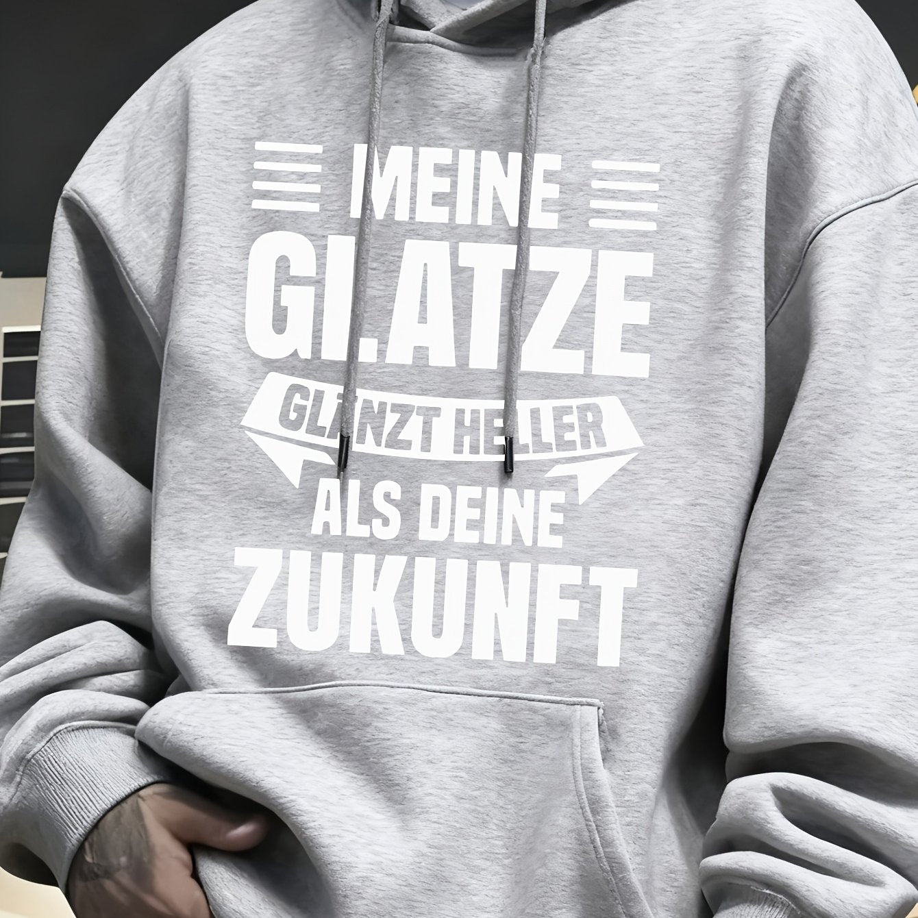 Herren Hoodie | Deutsches "Bald-headed" Meme Print