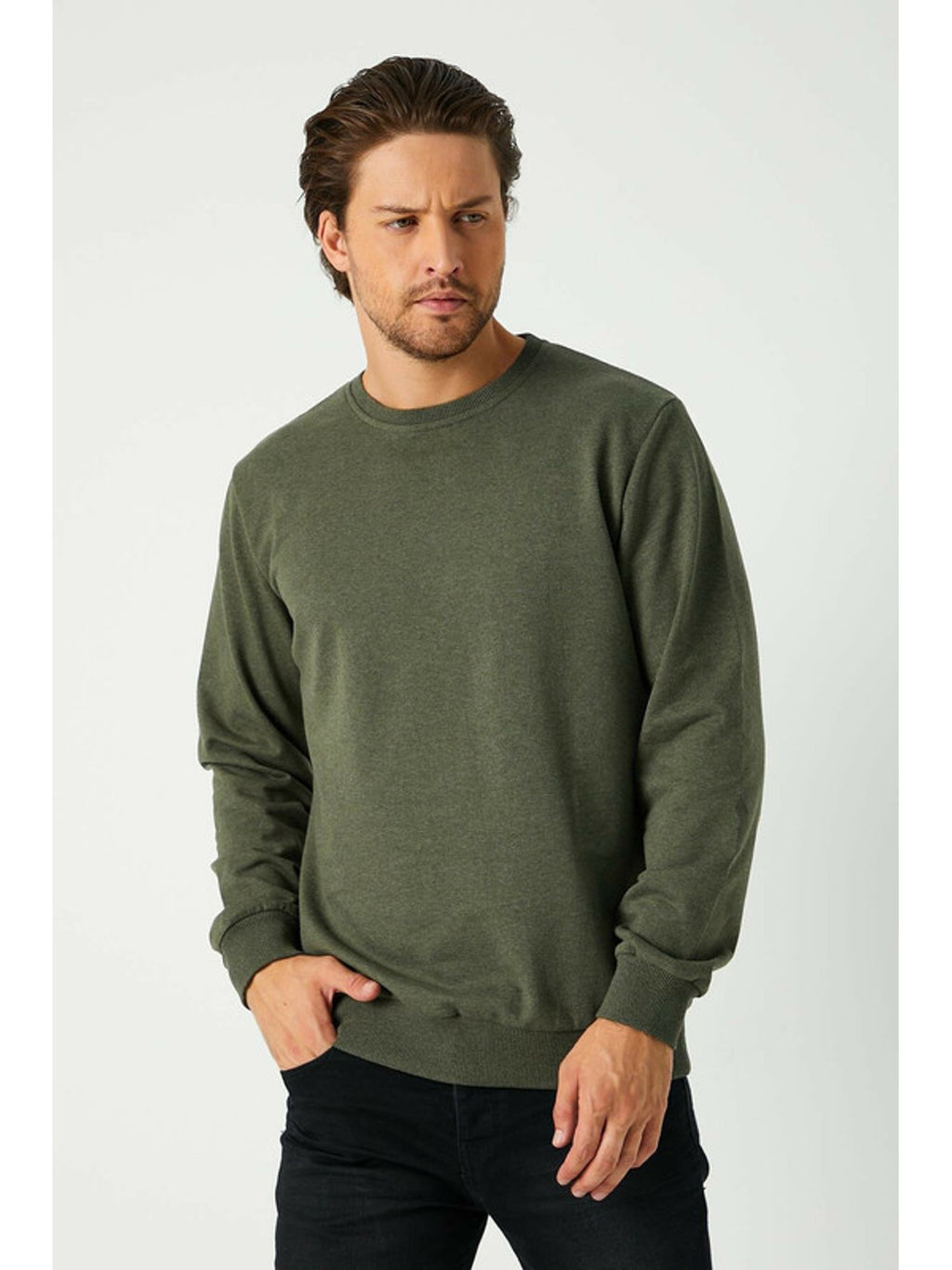 Herren Sweatshirt Klassischer Pullover ohne Kapuze