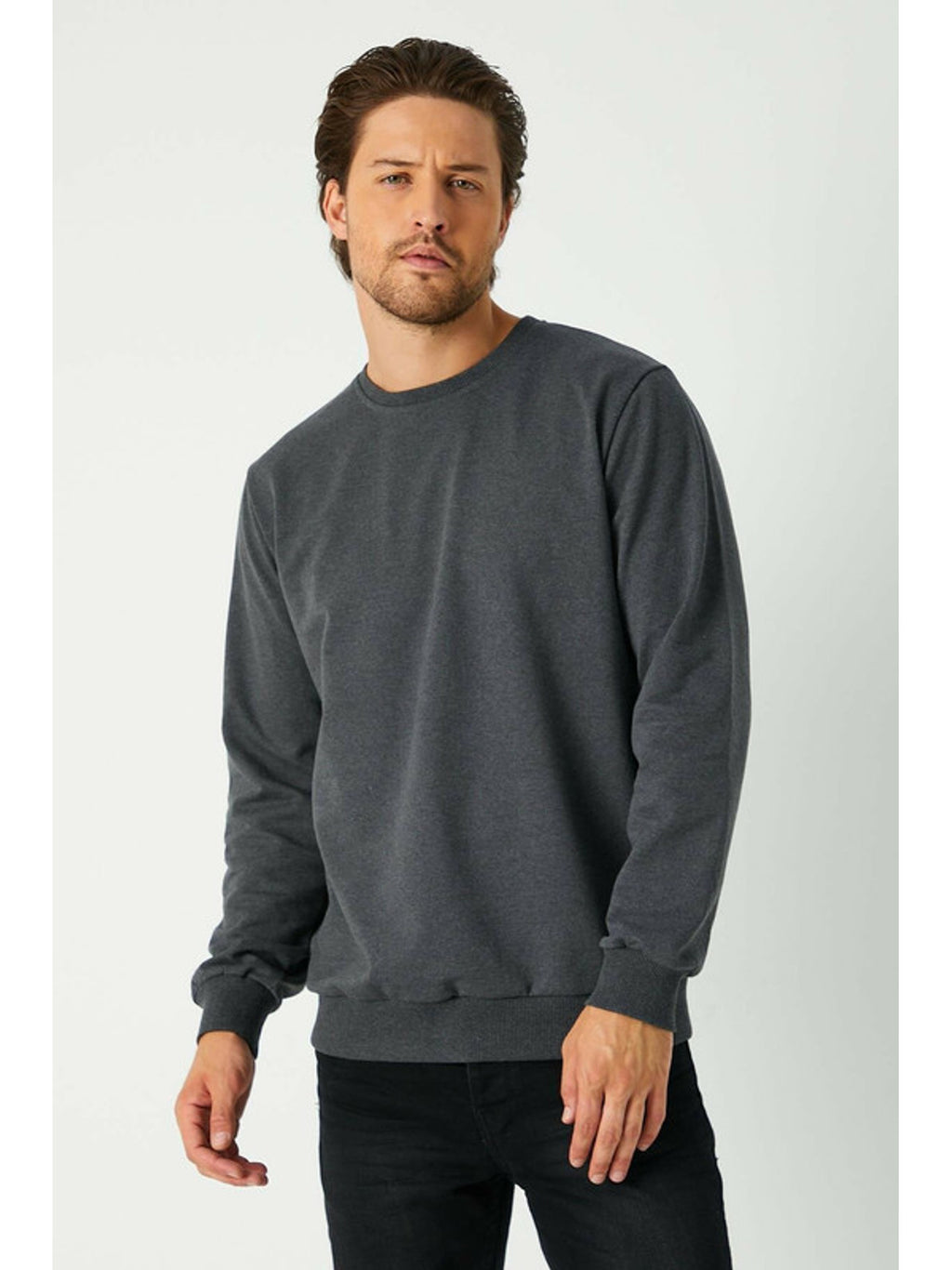 Herren Sweatshirt Klassischer Pullover ohne Kapuze