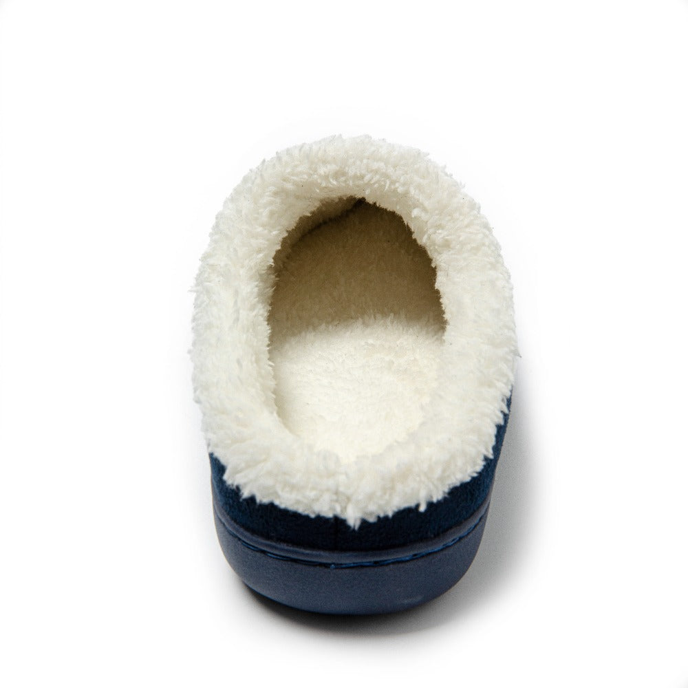 Herren Winter-Hausschuhe mit Fleece-Futter Plüschsohle – Weiche, rutschfeste Rundspitze für kalte Böden