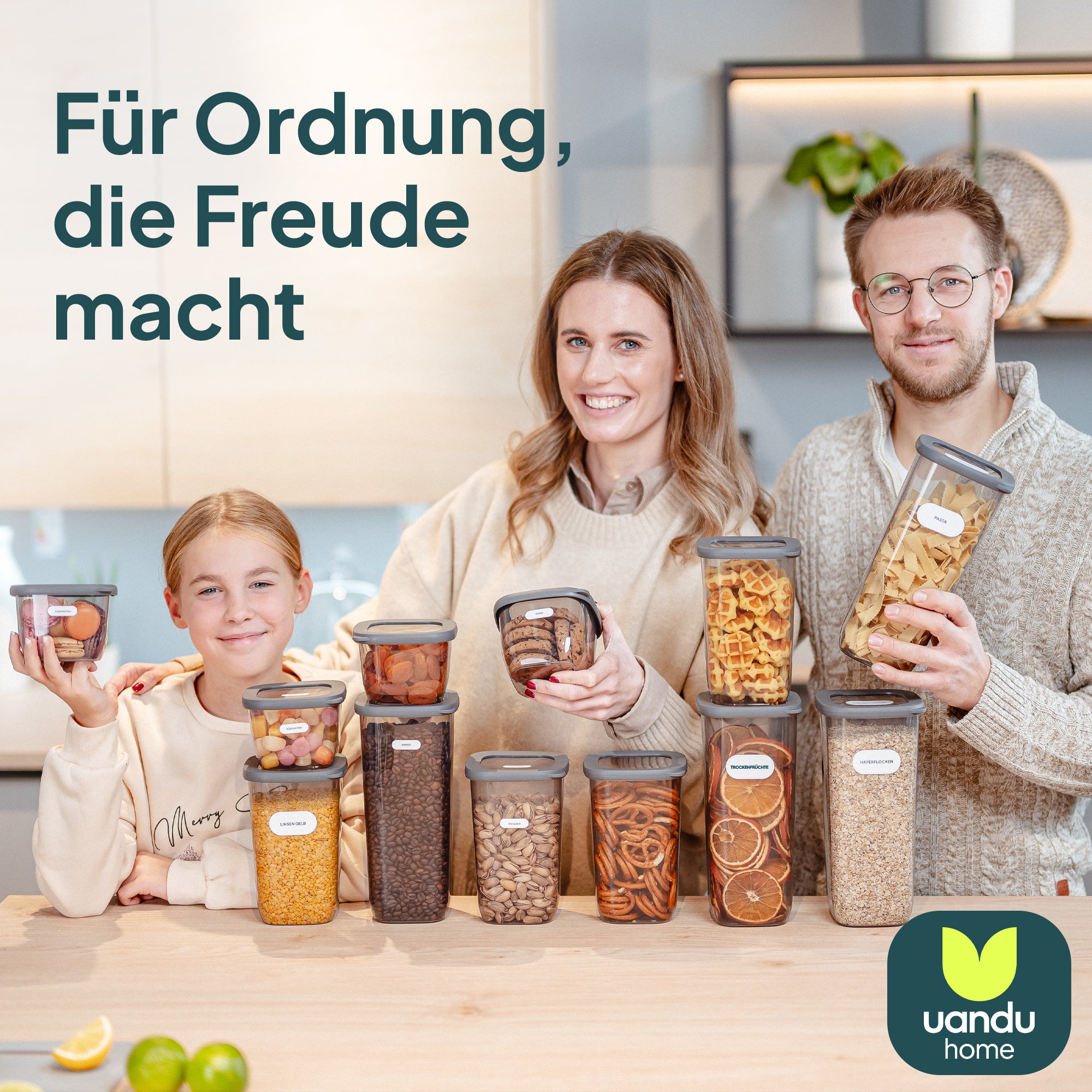 uandu Vorratsdosen mit Deckel luftdicht
