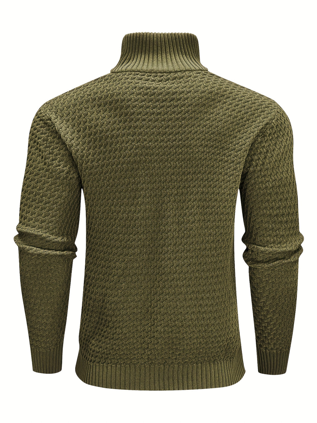 Herren Casual 1/4 Reißverschluss Hoher Hals Warm Einfarbig Strickpullover